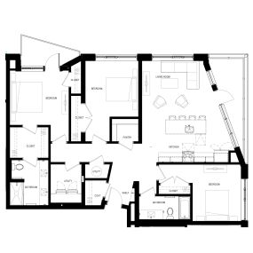 C2-A
3 BEDROOM
2 BATHROOM
From 1480 Sq .Ft. (not including balcony)
Starting at $3495/month
