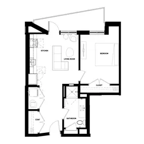 Titletown Flats  A2
1 BEDROOM
1 BATHROOM
From 648 sq.ft. (not including balcony)
Starting at $1625/month