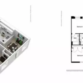 Two Bed – Two Bath Floor Plan