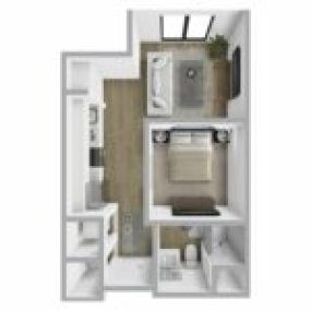 Breakwater 233 Floor Plan Style A3, Studio Apartment, One Bath Apartment in Racine Wisconsin