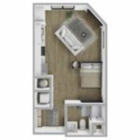 Breakwater 233 Floor Plan Style A1, Studio Apartment, One Bath Apartment in Racine Wisconsin