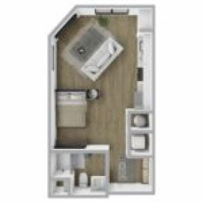 Breakwater 233 Floor Plan Style A2, Studio Apartment, One Bath Apartment in Racine Wisconsin