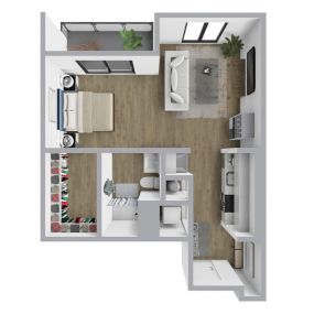 Breakwater 233 Floor Plan Style A5, Studio Apartment, One Bath Apartment in Racine Wisconsin