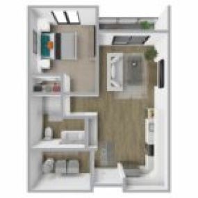 Breakwater 233 Floor Plan Style B5, One Bedroom Apartment, One Bath Apartment in Racine Wisconsin