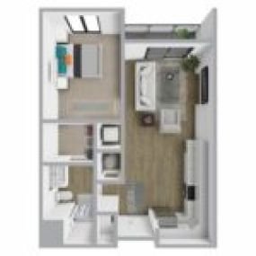 Breakwater 233 Floor Plan Style B3, One Bedroom Apartment, One Bath Apartment in Racine Wisconsin