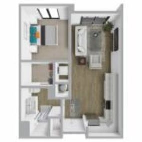 Breakwater 233 Floor Plan Style B1, One Bedroom Apartment, One Bath Apartment in Racine Wisconsin