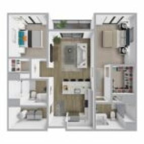 Breakwater 233 Floor Plan Style C1, Two Bedroom Apartment, Two Bath Apartment in Racine Wisconsin