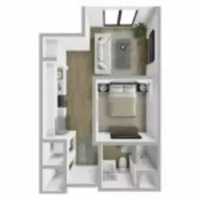 Breakwater 233 Floor Plan Style A3, Studio Apartment, One Bath Apartment in Racine Wisconsin