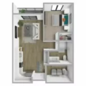 Breakwater 233 Floor Plan Style B4, One Bedroom Apartment, One Bath Apartment in Racine Wisconsin