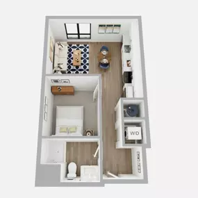 Breakwater 233 Floor Plan Style A4, One Bedroom One Bath Apartment in Racine Wisconsin