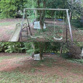 before and after playset removal in Raleigh