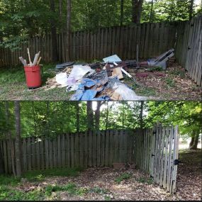before and after yard waste in Raleigh