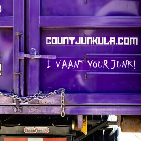 count junkula of raleigh junk removal dumpster slogan shot
