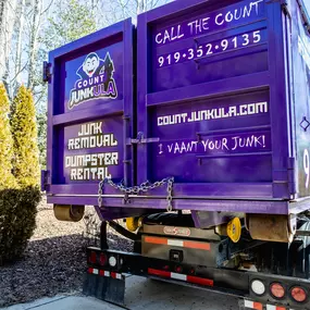 count junkula of raleigh junk removal dumpster rear shot