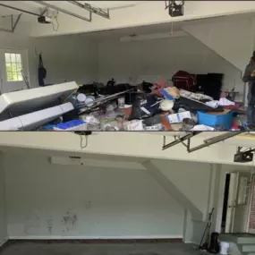 before and after garage junk removal in Raleigh