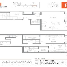 321 Jefferson Lofted Bedroom Floor Plan B1 1945 Sq Ft