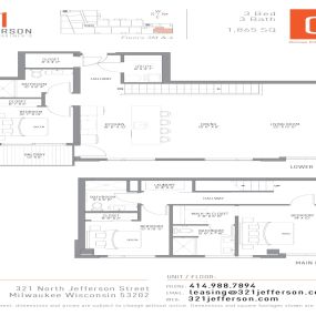 321 Jefferson Three Bedroom Floor Plan C2 1865 Sq Ft