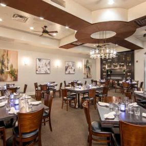 The Firenze dining room offers a fully private banquet space with a separate entrance to the patio, making it a perfect option for groups up to 65 people.
