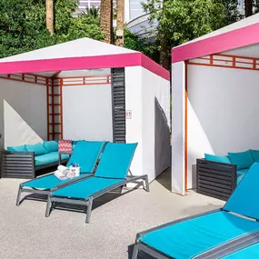 Cabanas at Family Pool at the Flamingo Las Vegas.