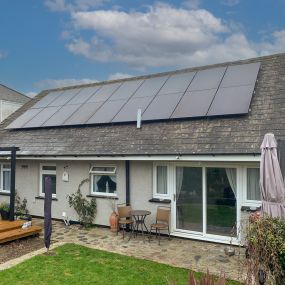 Solar Panel System with Solar batteries on a Bungalow in Plymouth