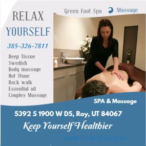 Massage techniques are commonly applied with hands, fingers, 
elbows, knees, forearms, feet, or a device. 
The purpose of massage is generally for the treatment of 
body stress or pain.