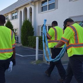 Pipe Restoration Solutions team preparing pipe lining trenchless pipe repair