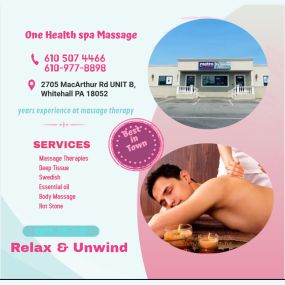 Our traditional full body massage in Whitehall, PA 
includes a combination of different massage therapies like 
Swedish Massage, Deep Tissue, Sports Massage, Hot Oil Massage
at reasonable prices.