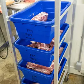 A staple in Amish Country since 1972, Farmerstown Meats has more than a half-century expertise in meat processing. 
Our butcher is well versed in all cuts of beef and pork, as well as lamb, goat and wild game (deer, elk, moose, bear). As a custom butcher shop, we receive the animal carcass from the slaughterhouse and develop a cut list, then slice and package the meat to customer’s specifications.