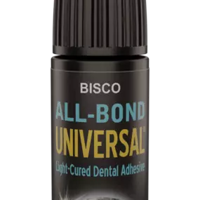 All-Bond Universal is the culmination of over 30 years of adhesive research at BISCO. As a universal adhesive it can be used with direct and indirect restorations and is formulated to be compatible with light-, dual- and self-cured materials. The versatility of All-Bond Universal makes it an indispensable part of any dental practice.