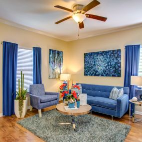 Living Room With Ceiling Fan