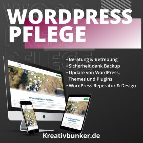 Wordpress Pflege & Wartung von Kreativ Bunker: Halten Sie Ihre Website reibungslos. Unsere Fachleute übernehmen Updates, Sicherheit & Performance-Optimierung.