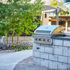 BBQ Grill Along a Paved Path