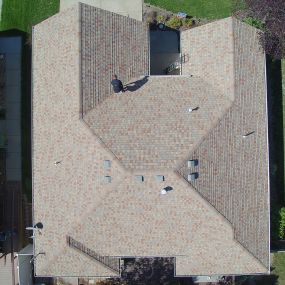 Drone footage of a roof we installed.