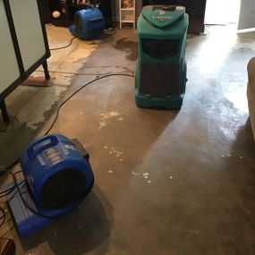 Water damage restoration in progress