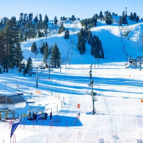 What a view looking up the mountain from the Snow Valley sundeck.