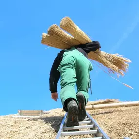 Rietdekker aan het werk