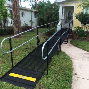 The Amramp South Florida team installed this wheelchair ramp to provide access to the front entrance of this Fort Myers, Florida home.