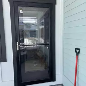 Storm door installation