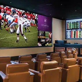 Screens at Caesars Sportsbook at The Cromwell.