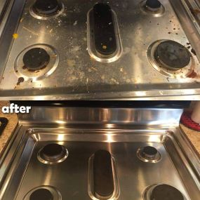 Stovetop Cleaning Before and After