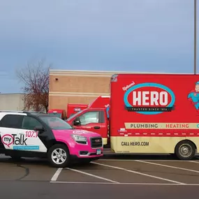 Hero: Plumbing, Heating, Cooling, Drains, Ducts & Electrical work truck
