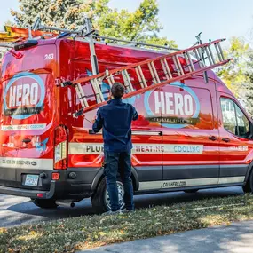 Hero: Plumbing, Heating, Cooling, Drains, Ducts & Electrical van