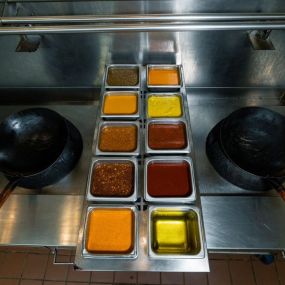 All of our sauces and hot sauces are vegan and gluten free. If you want to kick your dish up a notch, add one of our in-house hot sauces: Jalapeno Green Sauce, Habanero or Korean Gochujang.