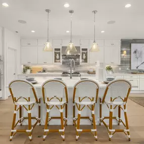 Rialto home design shown with double-stacked kitchen cabinets