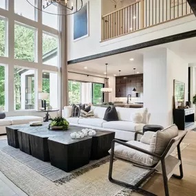 Soaring two-story great rooms