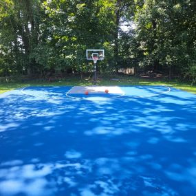 Half Basketball court custom Pro Blue surface