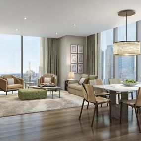 St. Regis Chicago Residence Dining Room and Living Area