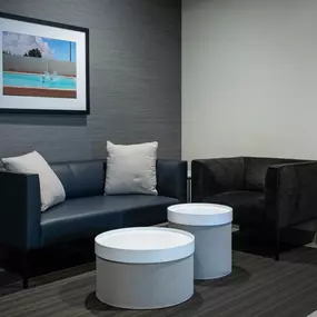 Gallery on Wells Blue and Black Sofa Seating Area