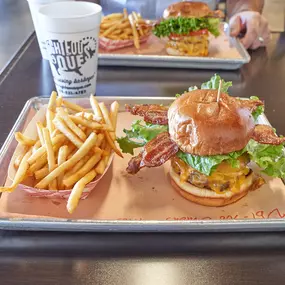 Brisket Burger and Fries