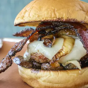 Burger of the Month - Mushroom and Swiss Bacon Burger